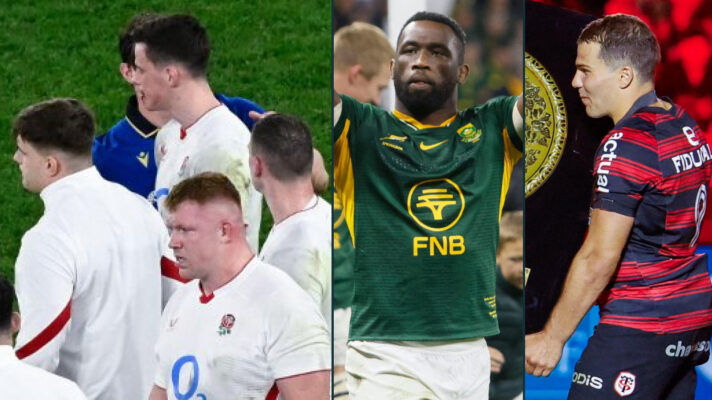 England players Siya Kolisi and Antoine Dupont