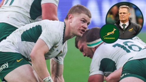 A two layered image of Morne van den Berg and Rassie Erasmus