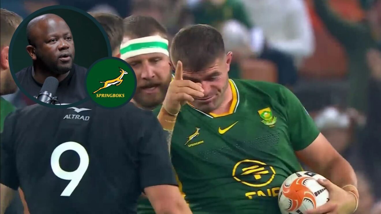 Springboks hooker Malcolm Marx and an inset of Hanyani Shimange.