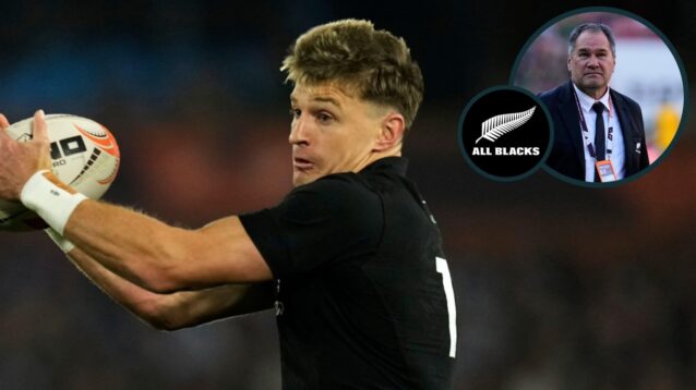 All Blacks playmaker Beauden Barrett and head coach Dave Rennie.