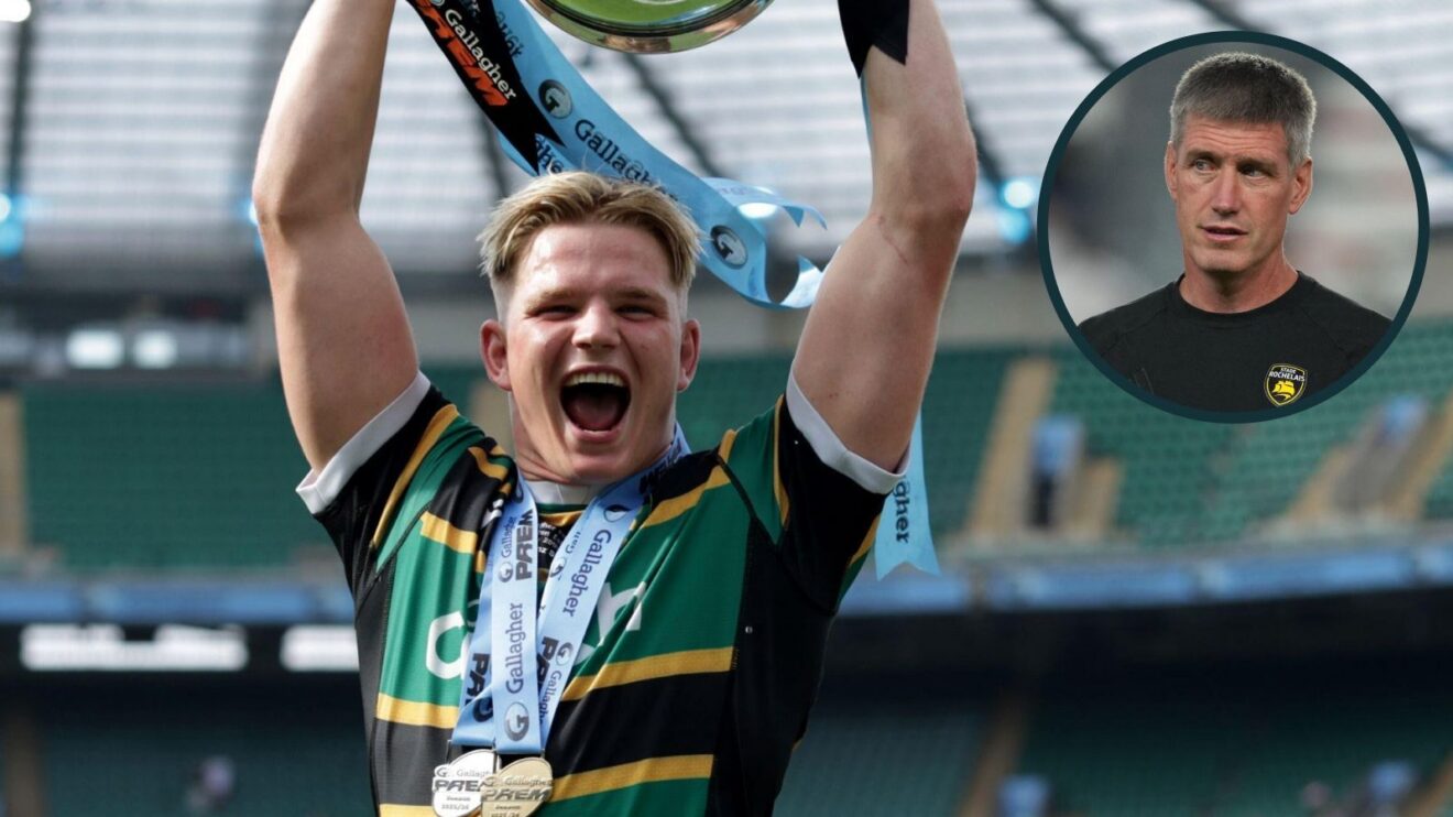 A two layered image of Henry Pollock (left) and Ronan O'Gara (right)