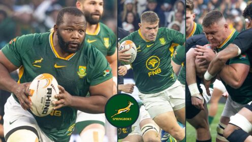 three layer image of Springboks rugby