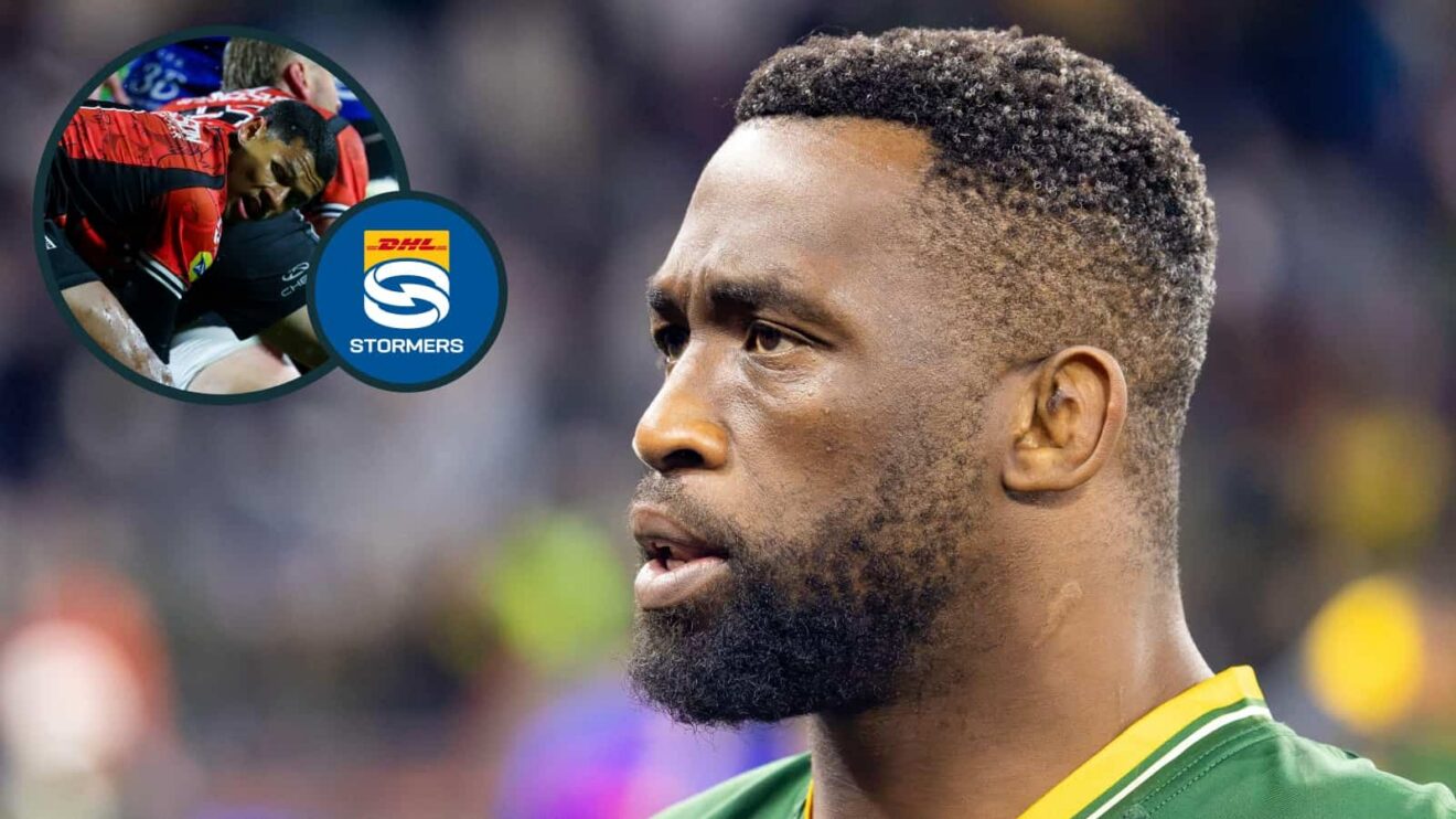 Springboks captain Siya Kolisi with an inset of Lions scrum-half Haashim Pead