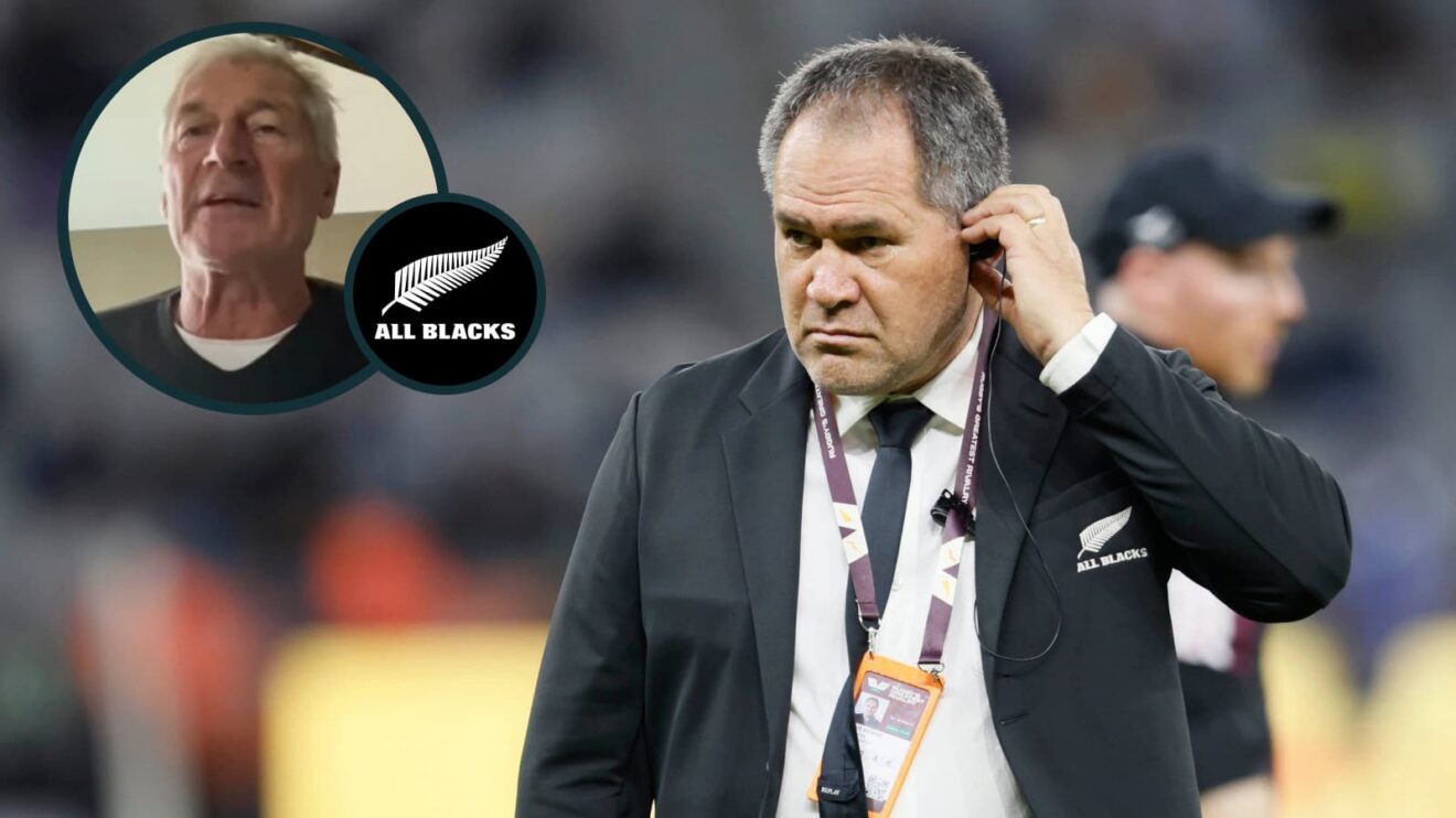 All Blacks head coach Dave Rennie and former New Zealand number eight Murray Mexted (inset).
