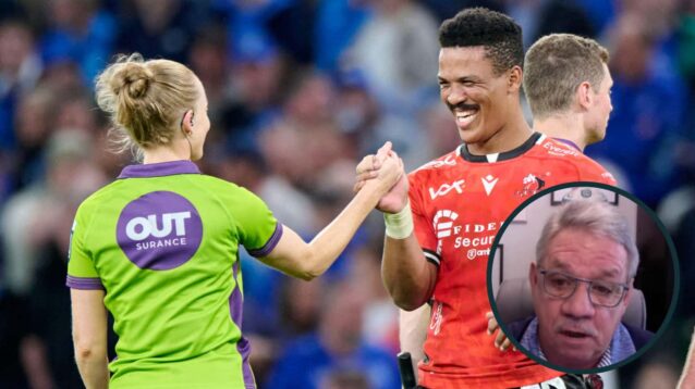 Hollie Davidson thanks Angelo Davids of Lions and an inset of Tappe Henning.