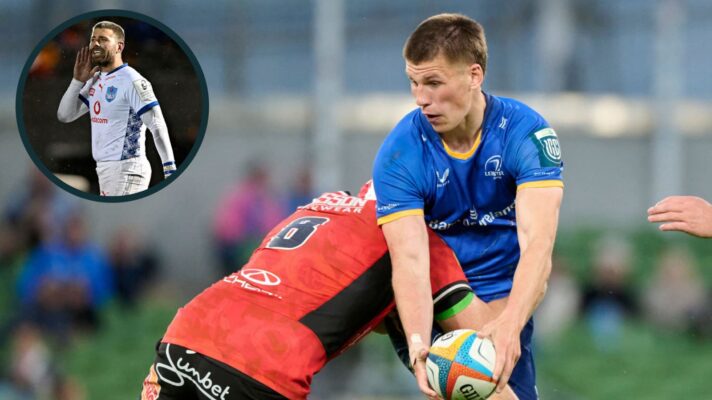 Sam Prendergast in action for Leinster against Lions.