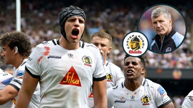 A two layered image of Dafydd Jenkins and Rob Baxter