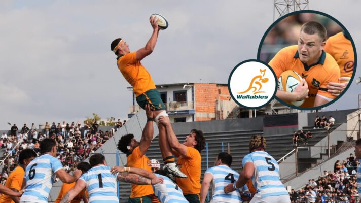 two layer image of Wallabies rugby