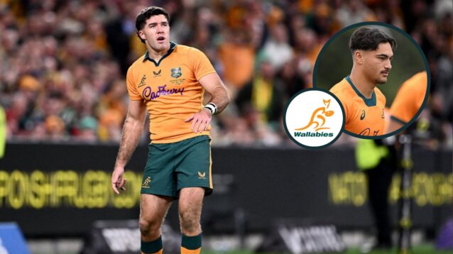 Wallabies backline duo Ben Donaldson and Jordan Petaia (inset).
