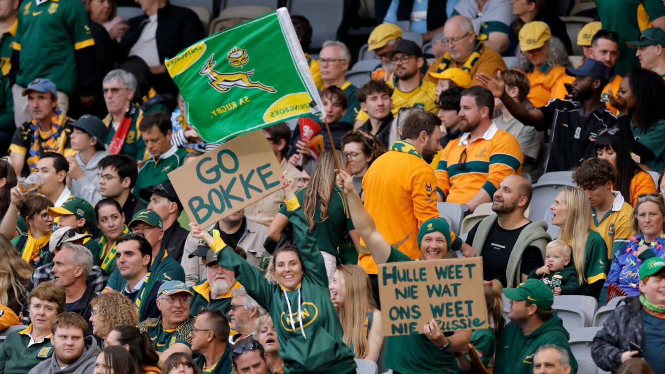 Springboks fans ahead of Wallabies clash in Perth.