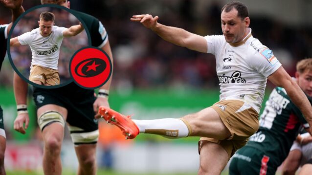 A two layered image of Tomos Williams (right) and Fergus Burke (left)