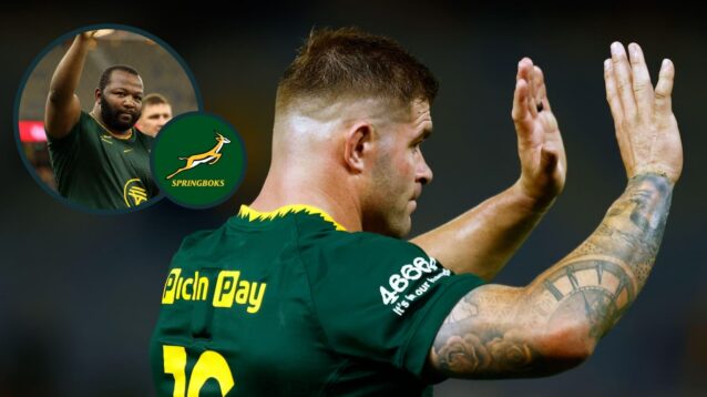 Springboks front rowers Malcolm Marx and Ox Nche.
