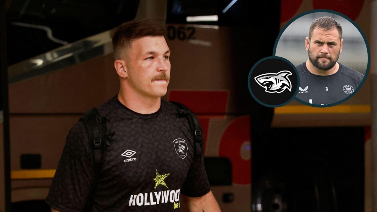 Sharks stars Andre Esterhuizen and Thomas du Toit.