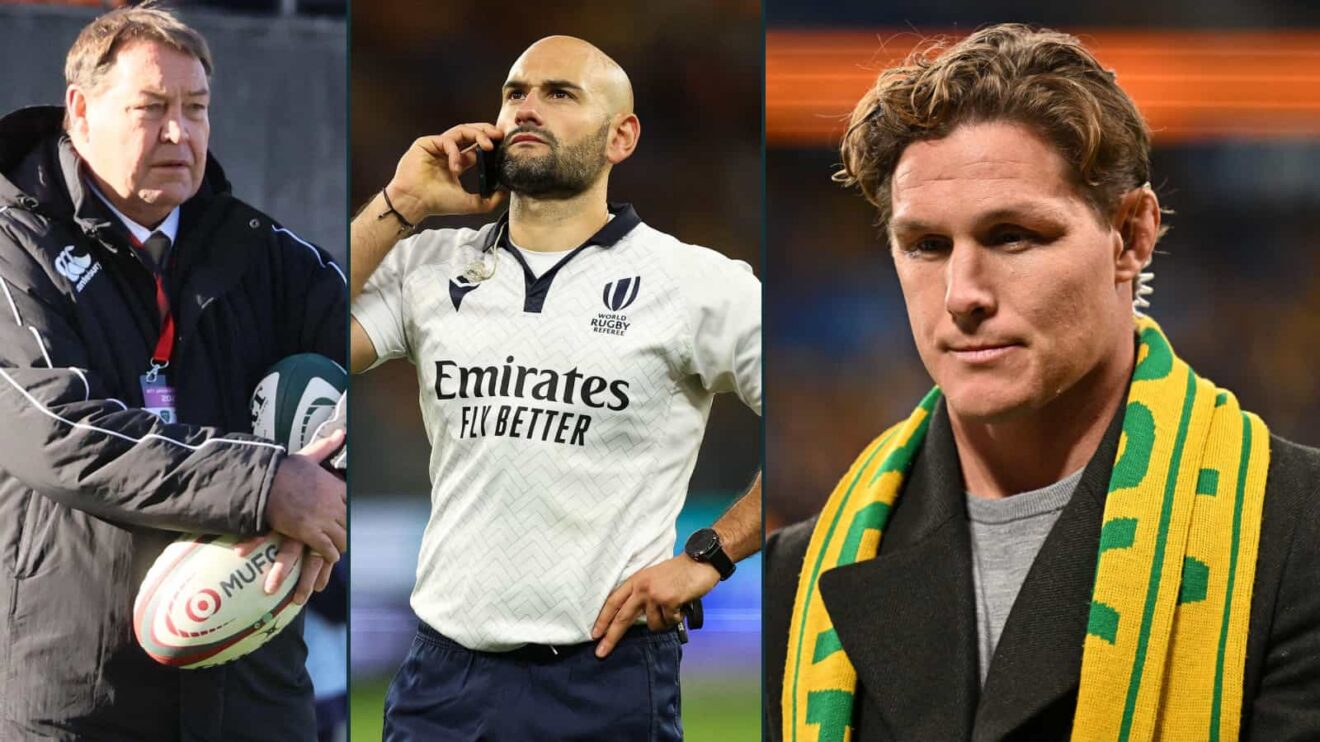 Sir Steve Hansen, Andrea Piardi and Michael Hooper.