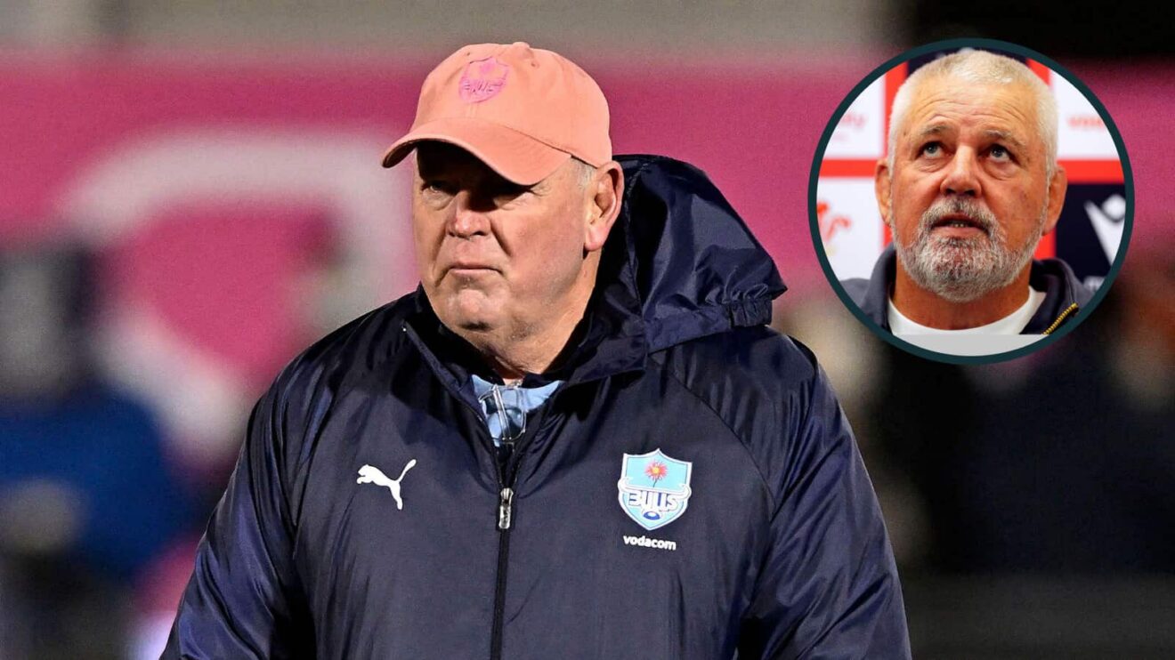 Ex-Springboks and Bulls head coach Jake White and an inset of Warren Gatland.