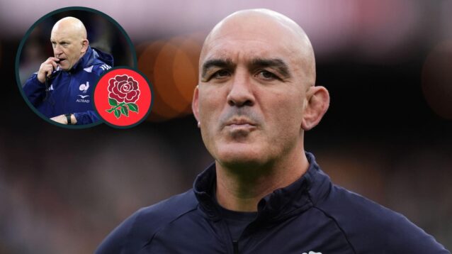 England coach Joe El-Abd and an inset of Shaun Edwards.