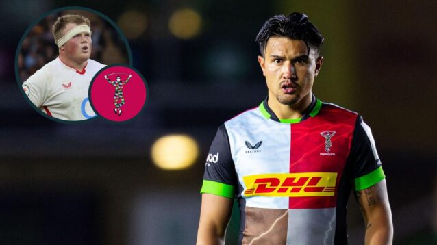 A two layered image of Marcus Smith and Fin Baxter