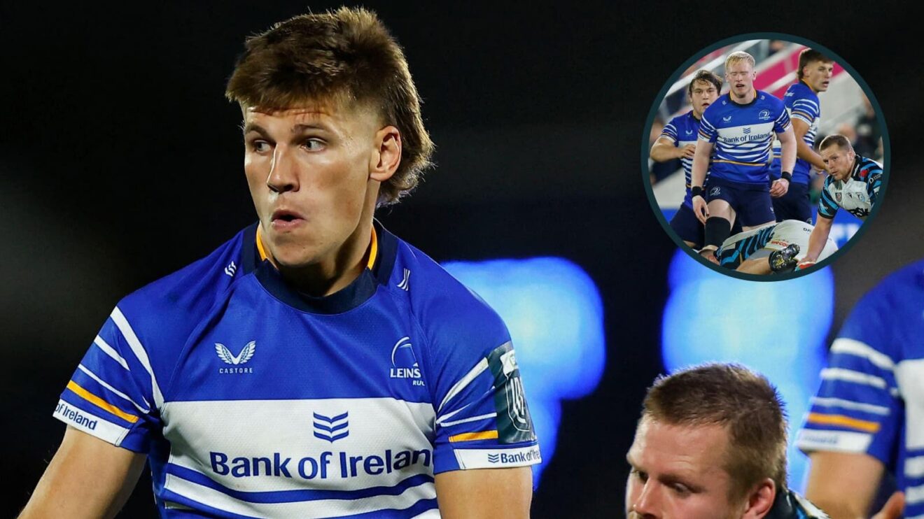 Leinster fly-half Sam Prendergast in action against Cardiff.