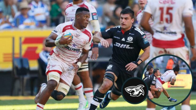 Phepsi Buthelezi scored for the Sharks against the Stormers.