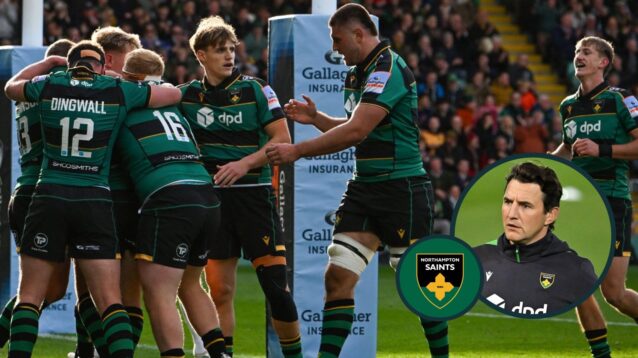 Northampton Saints players and Phil Dowson image