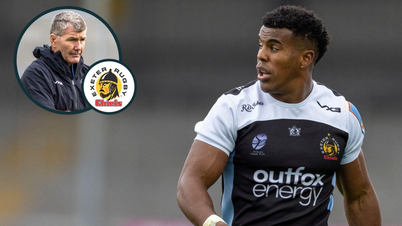 A two layered image of Immanuel Feyi-Waboso and Rob Baxter