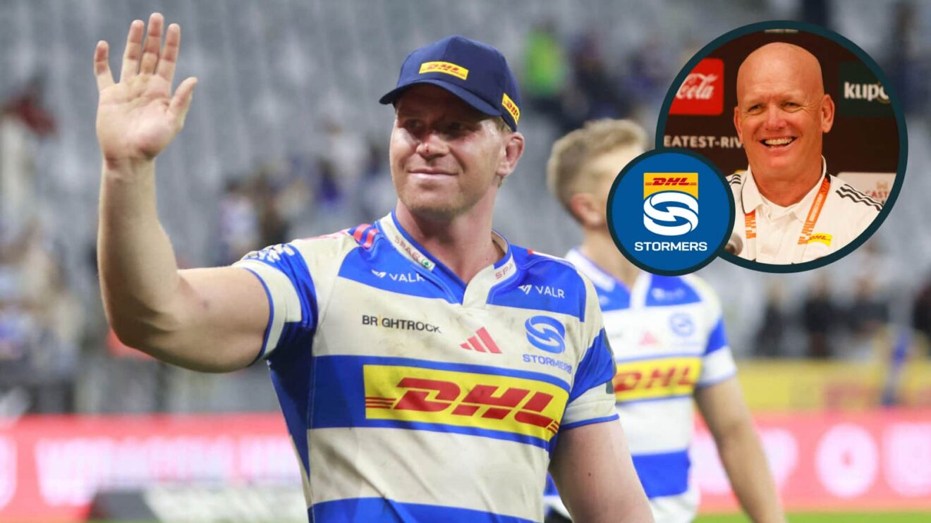 Stormers star Evan Roos and an inset of director of rugby John Dobson.