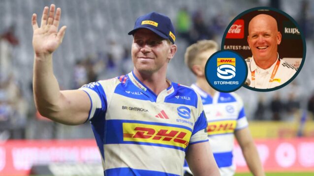 Stormers star Evan Roos and an inset of director of rugby John Dobson.