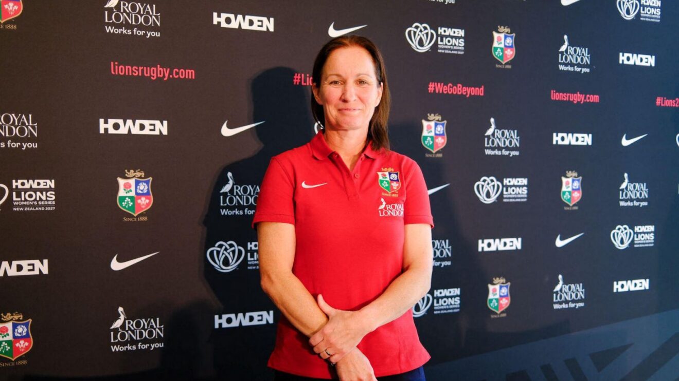 Jo Yapp at a British and Irish Lions media event ahead of the 2027 Women's tour
