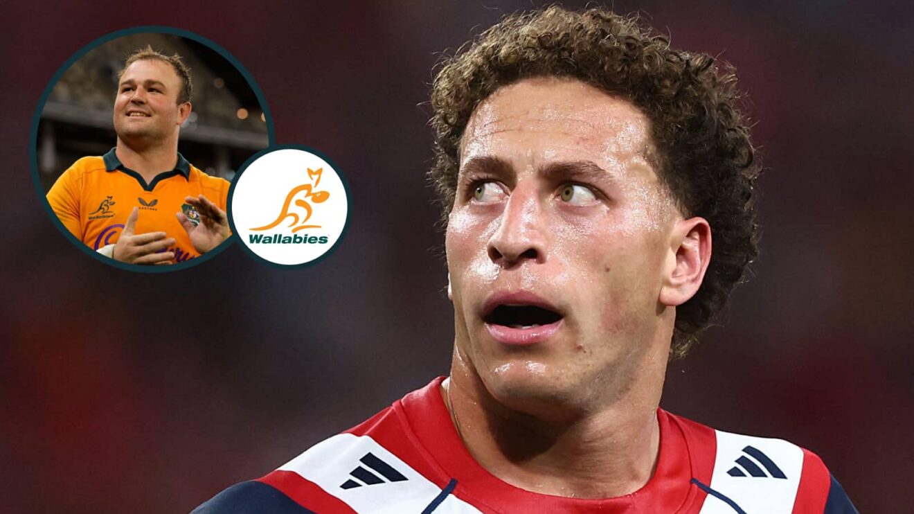 Mark Nawaqanitawase and an inset of Wallabies captain Harry Wilson.