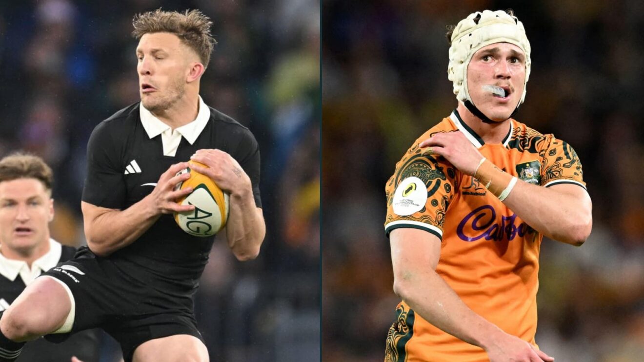 Damian McKenzie and Declan Meredith face off at 10 in Sydney.