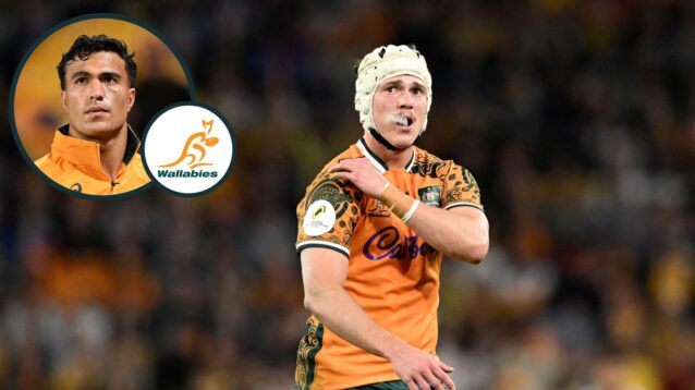 two layer image of wallabies rugby