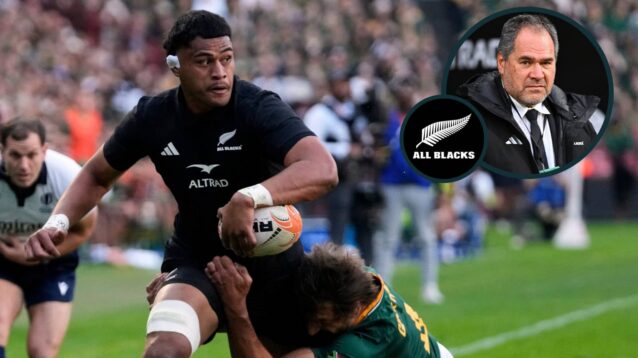 All Blacks forward Tupou Vaa'i and head coach Dave Rennie (inset).