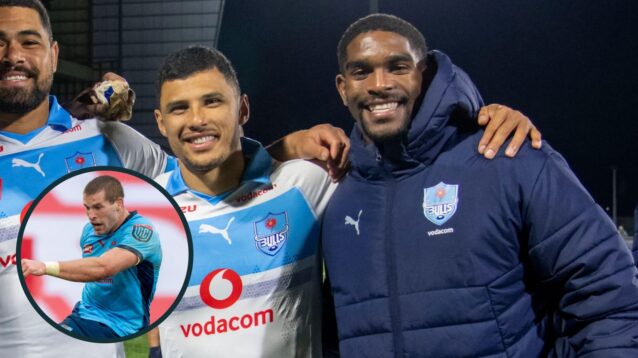 Cheswill Jooste (right) scored a hat-trick for the Bulls.
