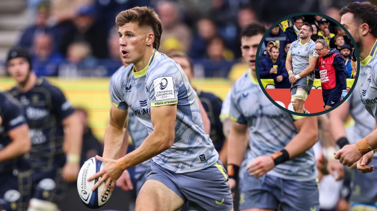Sam Prendergast scored 14 points for Leinster.