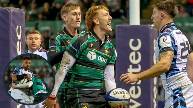 two layer image of Northampton versus Cardiff