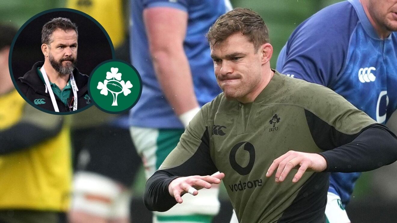 A two layered image of Garry Ringrose and Andy Farrell