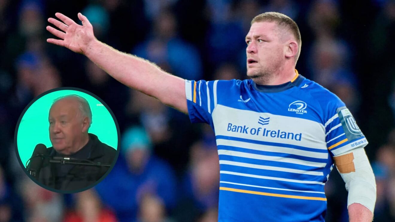 Tadhg Furlong of Leinster and an inset of Owen Doyle.