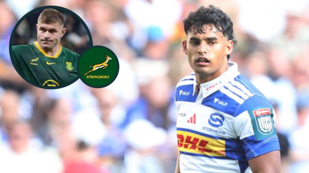 Stormers' talented fly-half Yaqeen Ahmed and Springboks hooker Malcolm Marx (inset).