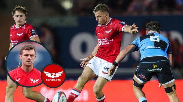 two layer image of Scarlets rugby