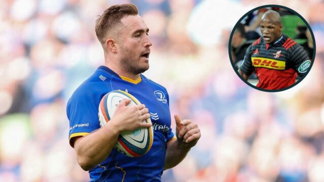 Jordan Larmour starts for Leinster while Bongi Mbonambi is on the bench for the Stormers.